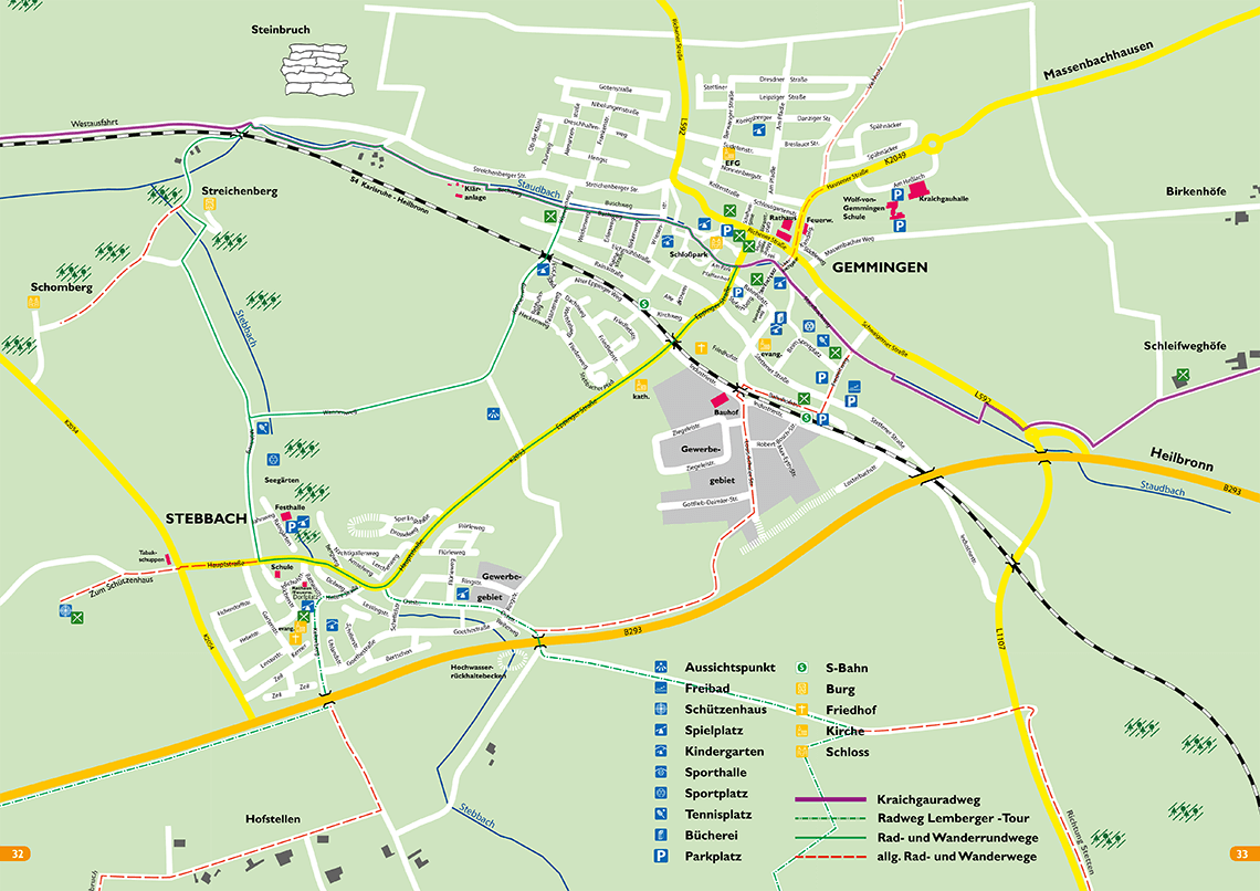 Ortsplan Gemeinde Gemmingen mit Ortsteil Stebbach